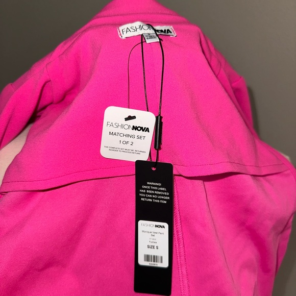 Fashion Nova Pink Vest Matching Pants Set - Picture 3 of 5